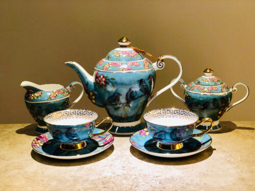Blue Bird Coffee Set Bone China English Tea Set photo review