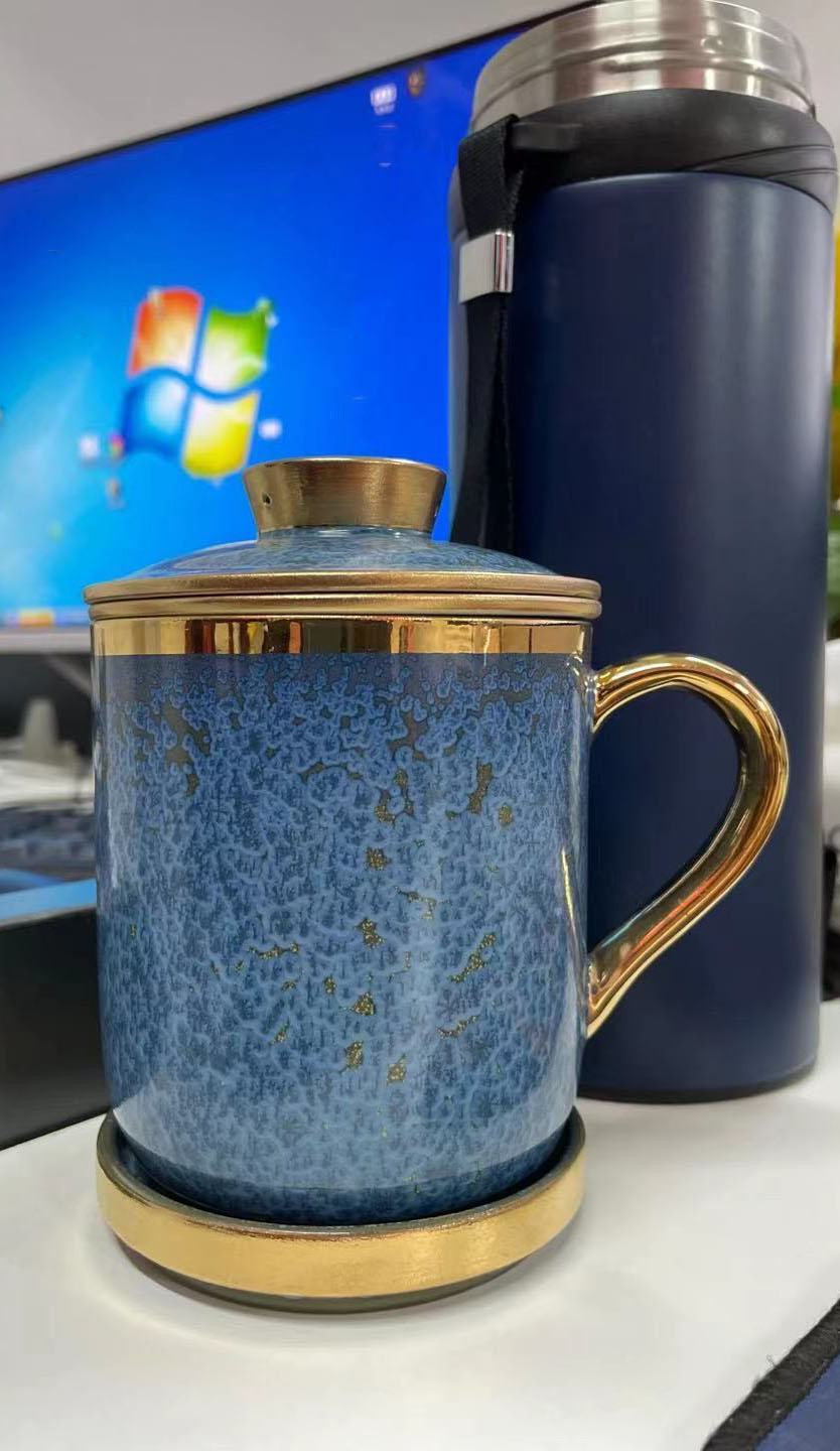 Click to view full screen Floating Jade Steep Tea Mug with Infuser and Coaster 13.5 OZ photo review