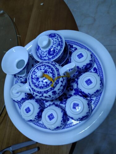 Upscale Blue and White Chinese Gongfu Tea Set photo review