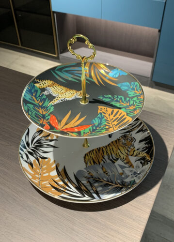 2-Tier Jungle Cake Stand Porcelain Serving Tray photo review
