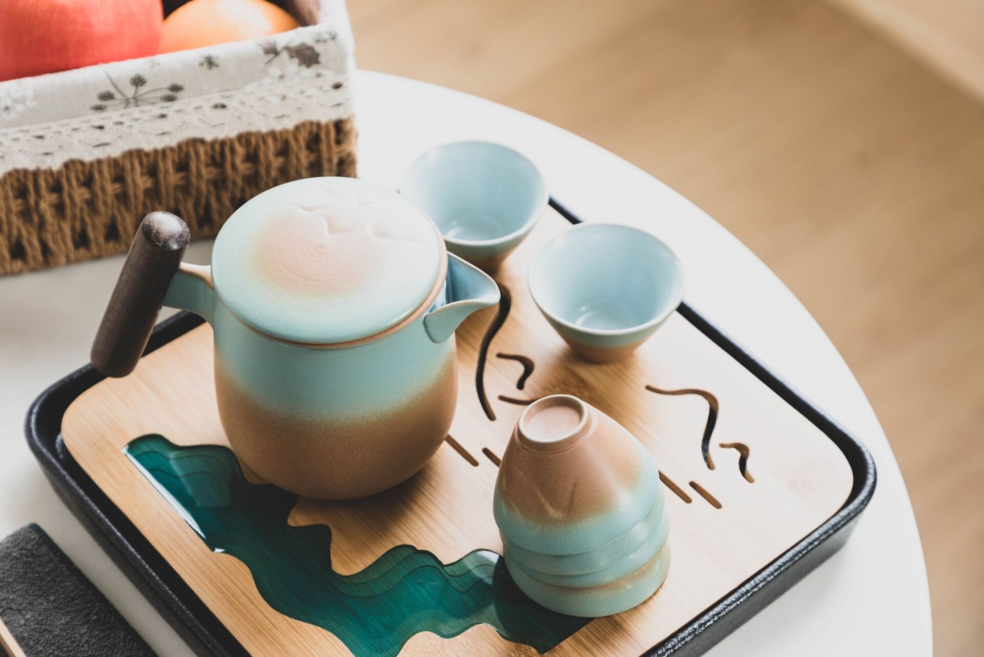 Click to view full screen Creative Mountains Chinese Tea Set Ceramic with Tray photo review