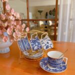 White and Blue Cup and Saucer Porcelain photo review
