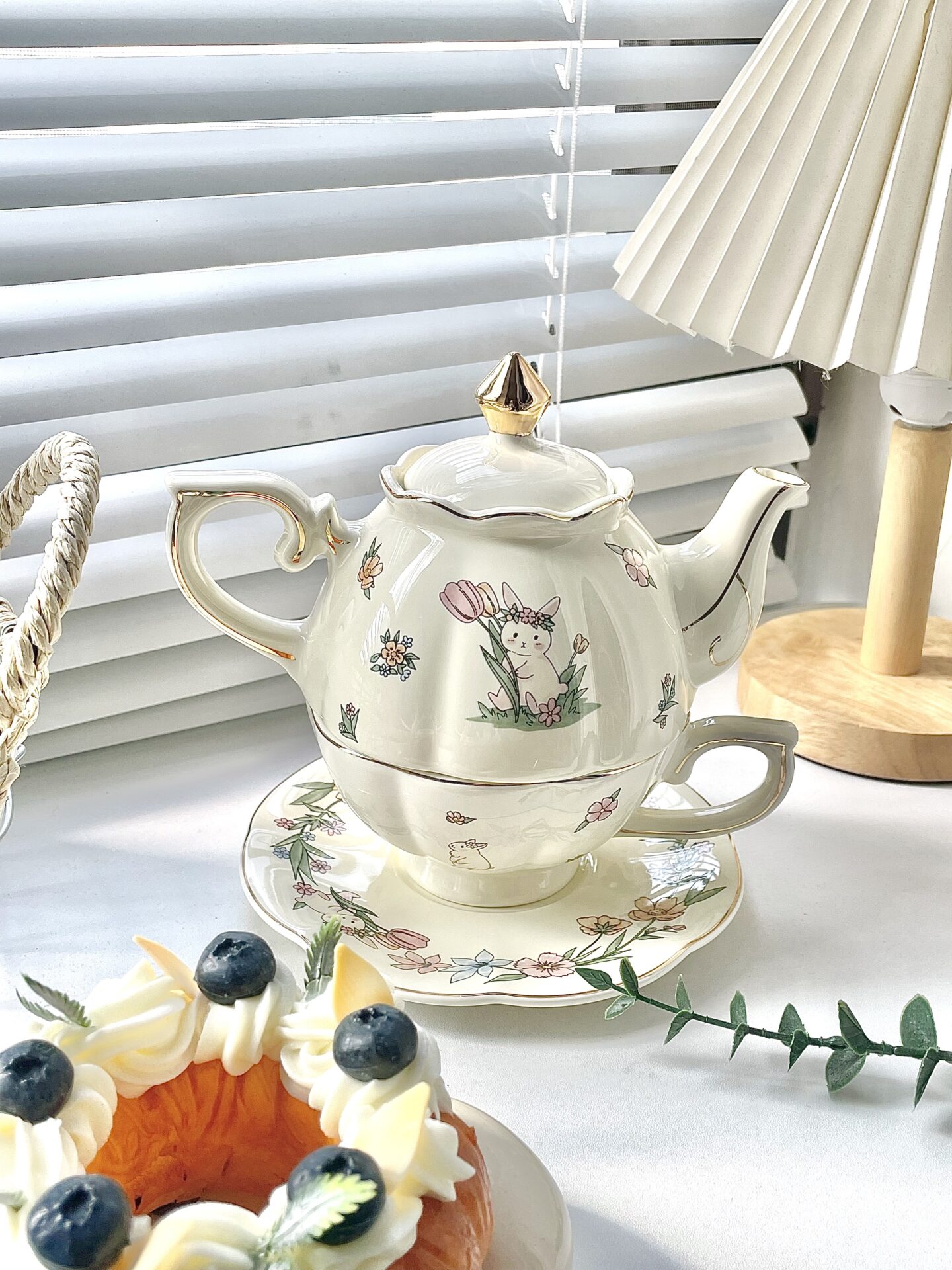 Click to view full screen Rabbit Tea Set for One Porcelain Teapot with Infuser photo review