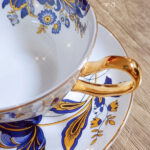 Blue Floral Tea Cup and Saucer Set Bone China photo review