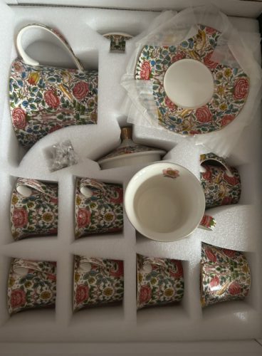 Click to view full screen Rose English Tea Set Bone China Teapot Set photo review