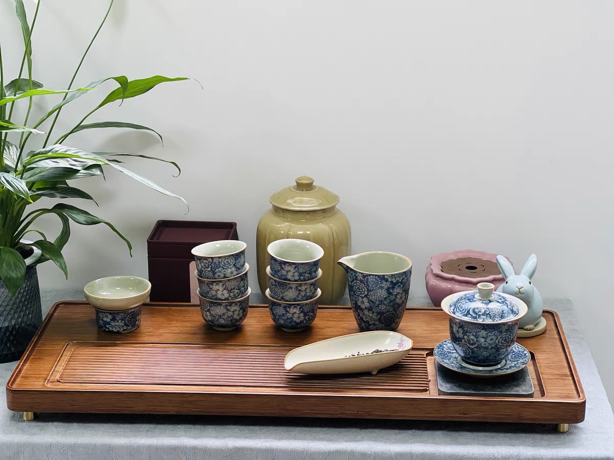 Click to view full screen Vintage Chinese Gongfu Tea Set Porcelain Blue and White photo review