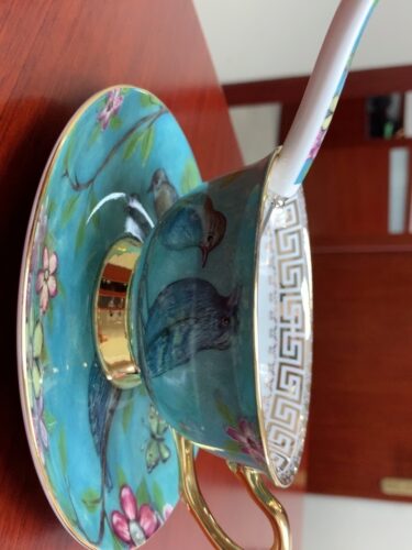 Blue Bird Cup and Saucer Set Bone China photo review