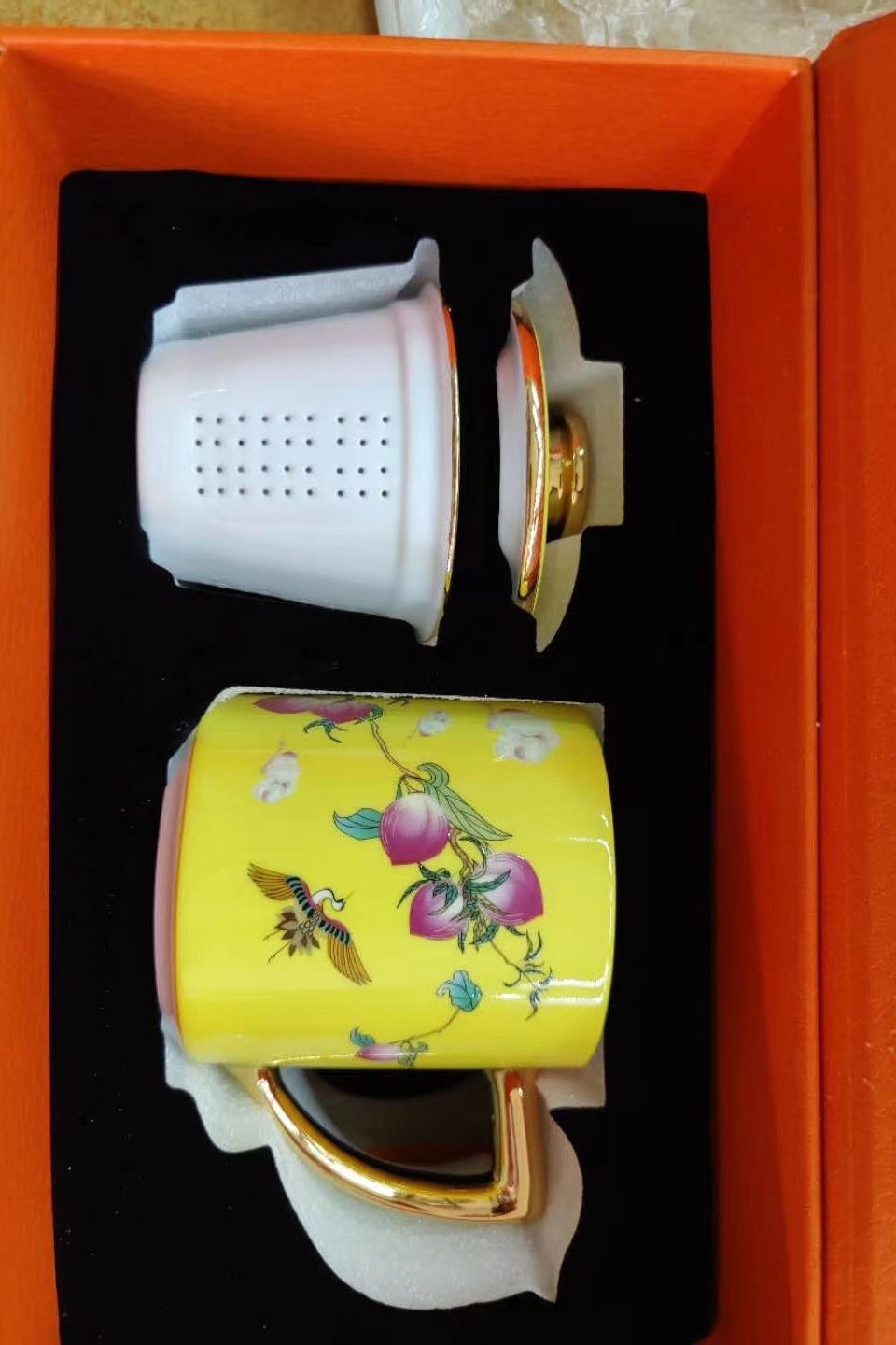 Click to view full screen Peaches Steep Tea Mug with Infuser and Lid 15 OZ photo review