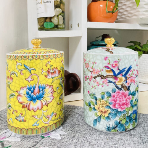 Floral Tea Caddy Loose Tea Tin Storage Canister photo review