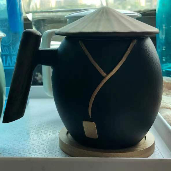 Click to view full screen Jianghu Steeping Tea Mug with Infuser Gilded Silver 13.2 OZ Customized photo review