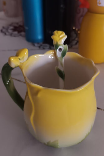 Creative Rose Coffee Cup With Spoon Bone China photo review