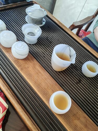 Upscale Liuli Glass Chinese Gongfu Tea Set photo review