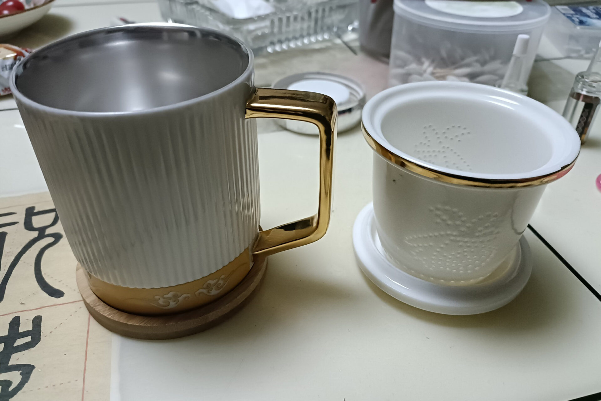 Auspicious Steep Tea Mug with Infuser and Lid 15 OZ Customized photo review