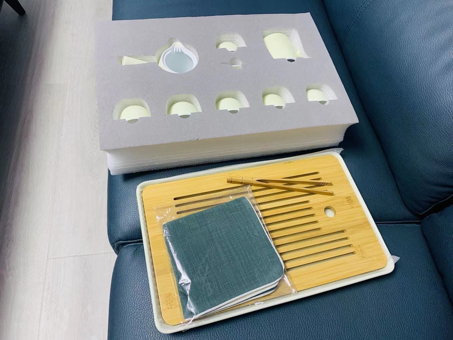 Click to view full screen Plum Japanese Kungfu Tea Set with Tray 9 Pieces photo review