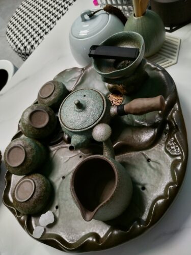 Lotus Japanese Gongfu Tea Set Rough Pottery photo review