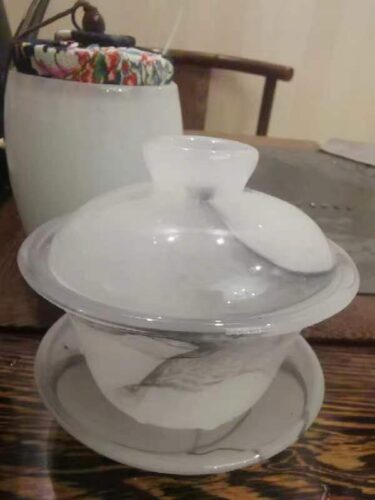 Upscale White Ceramic Chinese Gongfu Tea Set photo review