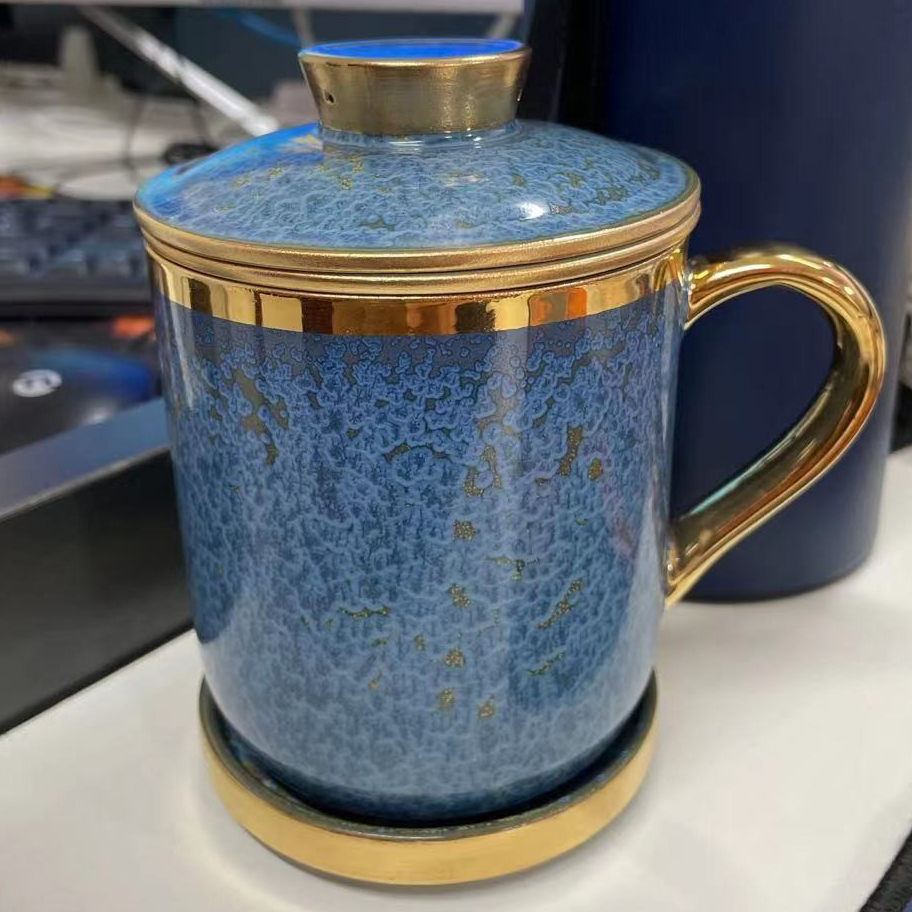 Click to view full screen Floating Jade Steep Tea Mug with Infuser and Coaster 13.5 OZ photo review