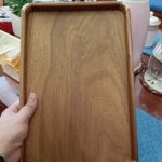 Natural Walnut Tea Tray with Brass Corners photo review