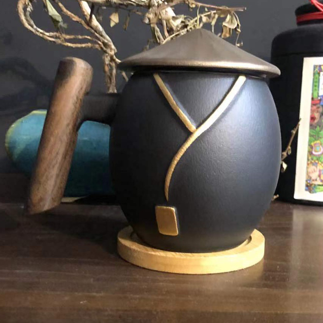 Click to view full screen Jianghu Steeping Tea Mug with Infuser Gilded Silver 13.2 OZ Customized photo review