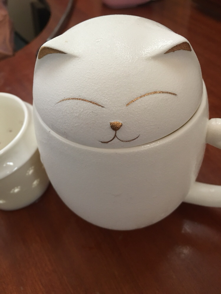 Click to view full screen Lucky Cat Travel Tea Mug with Infuser and Lid 13.5 OZ Customized photo review