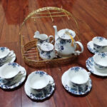 Blue Floral Tea Set Porcelain Coffee Set photo review
