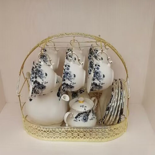 Floral Tea Set Porcelain Teapot Set with Stand photo review