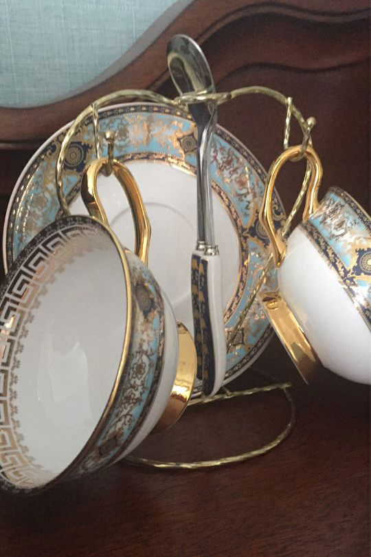 Click to view full screen Bohemian Tea Cup and Saucer Set Bone China photo review