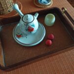 Walnut Tempered Glass Tea Tray Rectangular Fruit Tray photo review