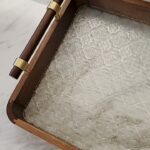 Walnut Tempered Glass Tea Tray Rectangular Fruit Tray photo review