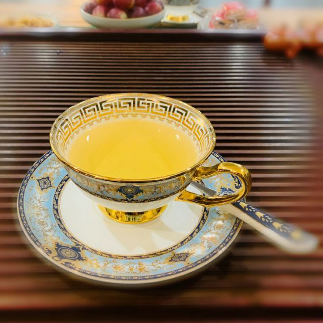 Click to view full screen Bohemian Tea Cup and Saucer Set Bone China photo review