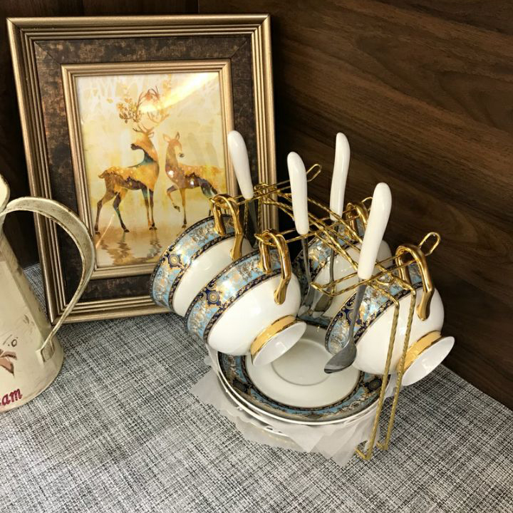Click to view full screen Bohemian Tea Cup and Saucer Set Bone China photo review