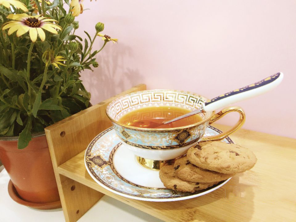 Click to view full screen Bohemian Tea Cup and Saucer Set Bone China photo review
