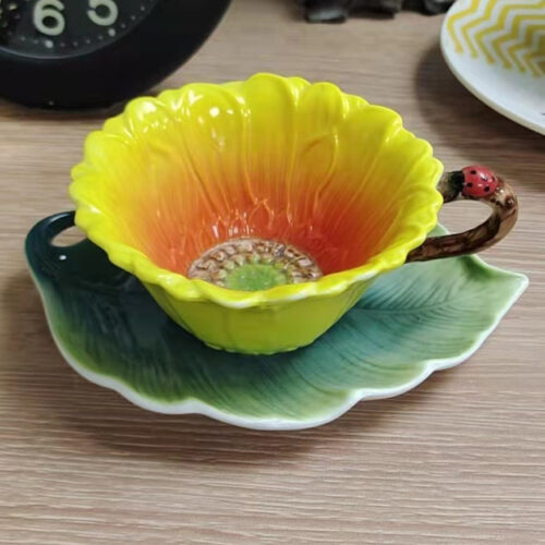 Enamel Flowers Tea Set Porcelain Coffee Set photo review