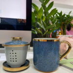 Floating Jade Steep Tea Mug with Infuser and Coaster 13.5 OZ photo review