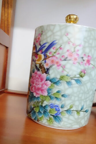 Floral Tea Caddy Loose Tea Tin Storage Canister photo review