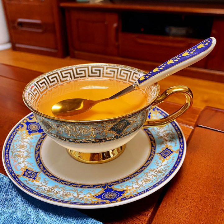Click to view full screen Bohemian Tea Cup and Saucer Set Bone China photo review