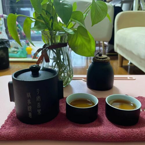 5-Piece Chinese Travel Gongfu Tea Set Porcelain Personalized photo review