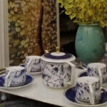 Vintage Blue White English Tea Set Bone China Coffee Set photo review