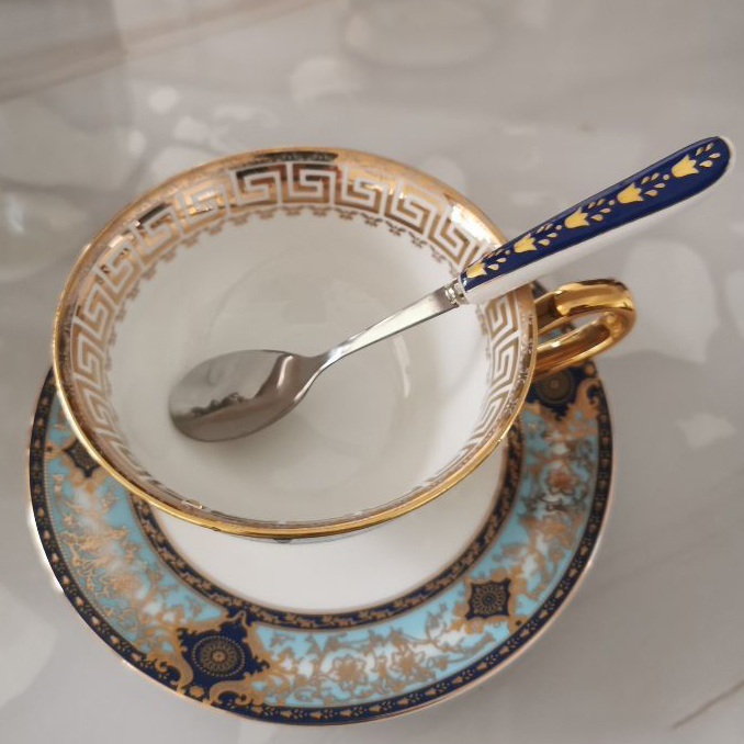 Click to view full screen Bohemian Tea Cup and Saucer Set Bone China photo review