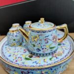 Enamel Chinese Kung Fu Tea Set with Tray photo review