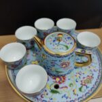 Enamel Chinese Kung Fu Tea Set with Tray photo review