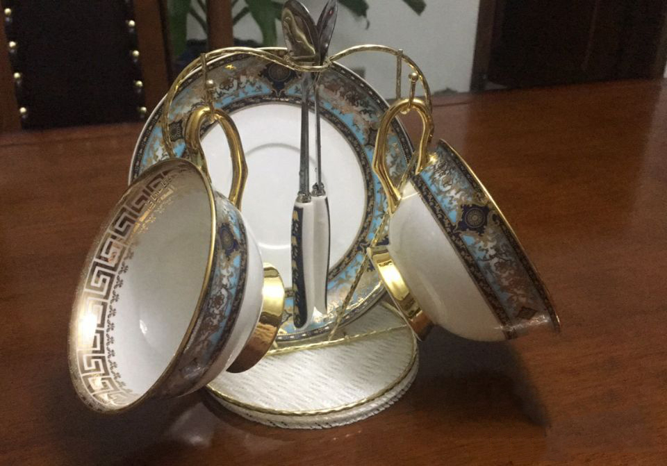 Click to view full screen Bohemian Tea Cup and Saucer Set Bone China photo review