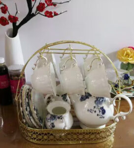 Blue White Flower English Tea Set Bone China Coffee Set photo review