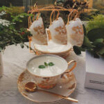Gold Leaf Cup and Saucer Set Bone China photo review