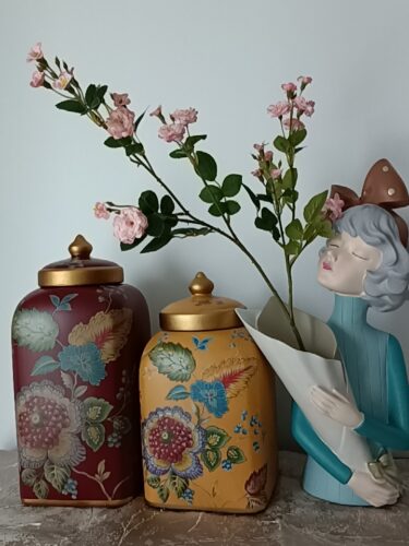 Click to view full screen Luxury Tea Caddy Ceramic Loose Tea Tin photo review