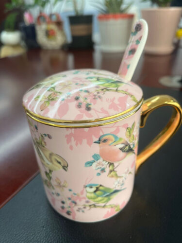 Bird Bone China Mug with Lid photo review