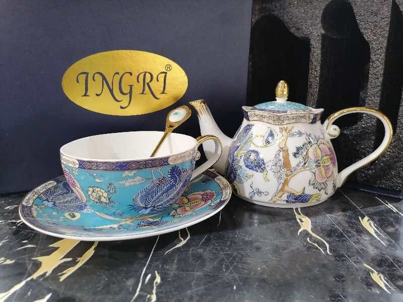 Click to view full screen Feicui Tea for One Set Bone China Teapot Set photo review