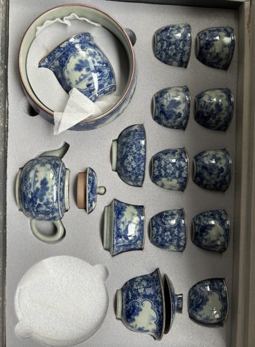 Jingdezhen Chinese Gongfu Tea Set Blue and White photo review