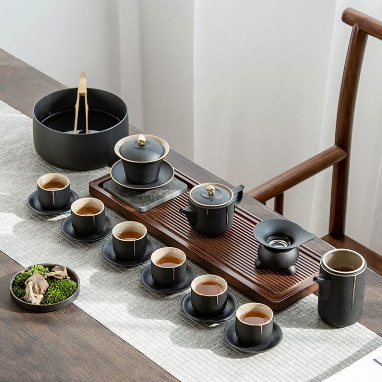 Complete Pottery Chinese Gongfu Tea Set Modern Tea Set Box