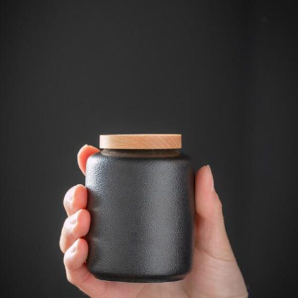 8x6.5cm Porcelain Tea Box Storage Cans  Solid Color 16
